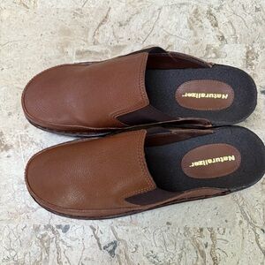 Brown Leather Slip On Mule Clog Vintage Square Toe Naturalizer Brazil Size 10 M
